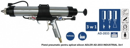 Pistol pneumatic pentru aplicat silicon ADLER AD-2033 INDUSTRIAL 3in1