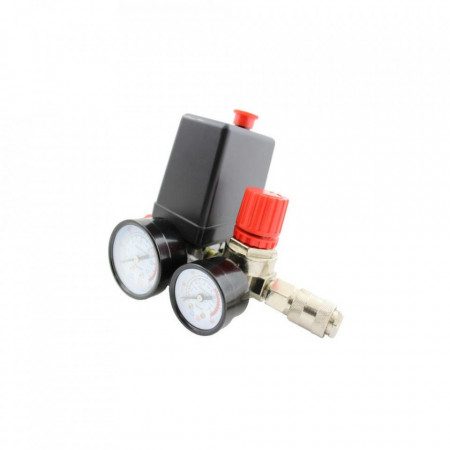 Presostat compresor aer cu supapa si regulator de presiune cu cuple rapide 20A 220V 6-8 bari B-AC011F