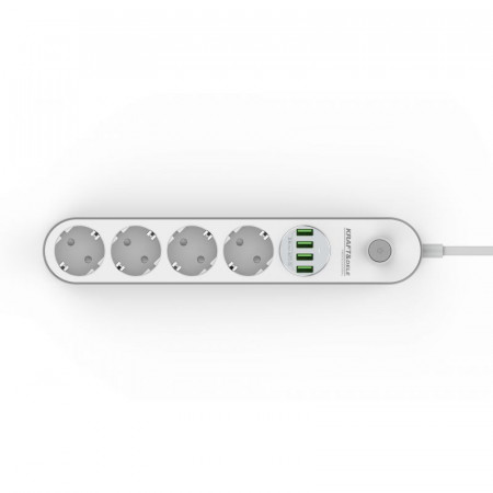 Cablu prelungitor 2m cu 4 prize si USB KD4030 Kraftdele