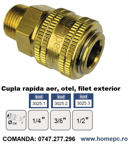 Cupla rapida aer, alama, filet exterior 3/8" ADLER MA3025.2