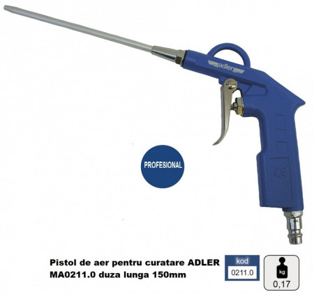 Pistol de aer pentru curatare ADLER MA0211.0 duza lunga 150mm