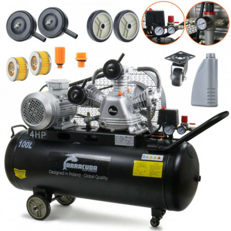 Compresor de aer industrial 3 cilindri 12.5 bari 600 l/min 100L 400v B-SLGS12 - KO100L