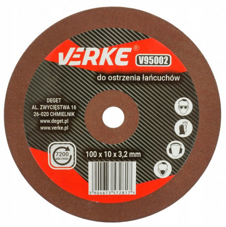 Disc abraziv pentru masina de ascutit lanturi , grosime 3.2x10x100 mm V95002
