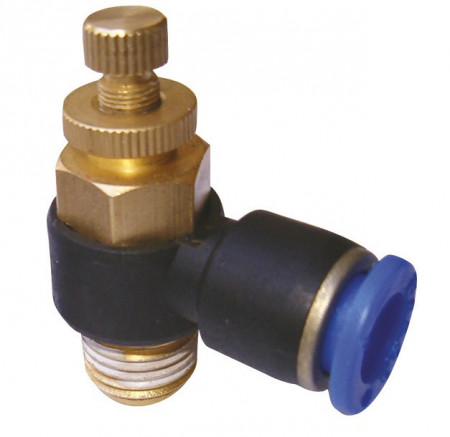Drosel pneumatic SL CONECTOR PLASTIC TIP L CU REGLAJ DEBIT 1/4'' 8mm MA0118.06