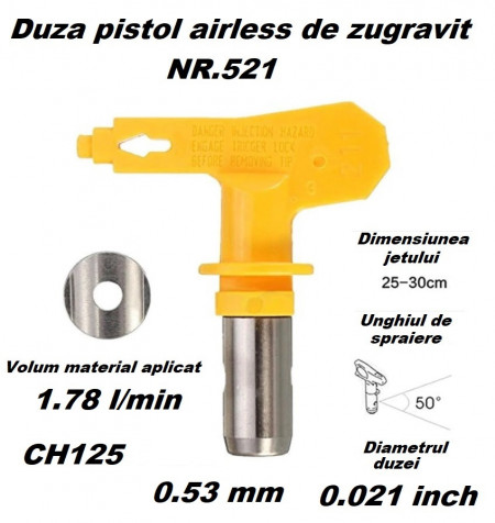 Duza NR.521 pentru pistol airless de zugravit 0.53mm CH125