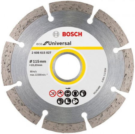 Disc diamantat pentru beton 115/22.23mm ECO Bosch V-2608615027