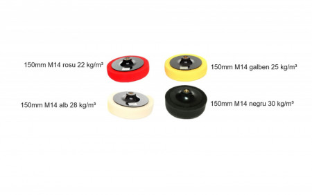 Set de 4 bureti pentru lustruit polisat 150mm M14 diferite granulatii profil normal