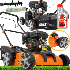 Aerator și scarificator pe benzină Verke Garden GLSA 380, 6,5 CP, 196 cmc, lățime de lucru 380 mm pentru întreținerea gazonului