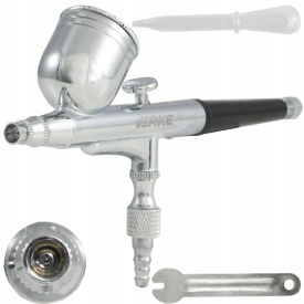 Aerograf de precizie VERKE AB-130, pistol pentru vopsire fină și retușuri, duză 0,3 mm, rezervor 7 ml - Img 3