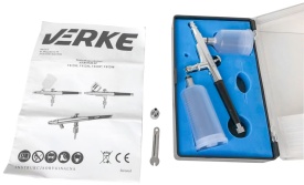 Aerograf de precizie VERKE PREMIUM LINE AB-131, pistol pneumatic pentru vopsire fină, retuș, modelism și detalii - Img 4