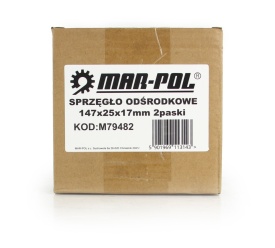 Ambreiaj centrifugal Mar-Pol 147x25 mm pentru mai compactor, cu 2 curele și prindere pe pană - Img 4