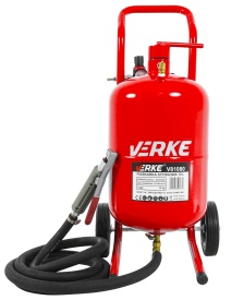 Aparat mobil de sablare cu rezervor 19L VERKE, tip sifon, 4 duze, furtun 3 m, rosu - Img 2