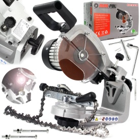 Ascuțitoare electrică pentru lanțuri drujbă Mar-Pol M79104, 160W, cu reglaj unghi, iluminare LED și bază metalică