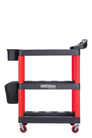 Cărucior de atelier multifuncțional KraftDele KD1076 – 3 rafturi, Perete perforat configurabil, 4 roți pivotante, Profesional - Img 2