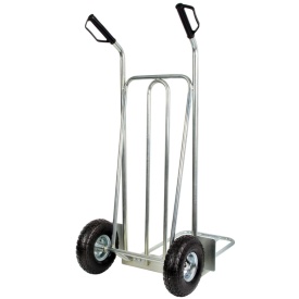 Cărucior transport marfă Mar-Pol M80086, platformă dublă fixă și pliabilă, roți pneumatice cu rulmenți, sarcină maximă 200 kg - Img 6