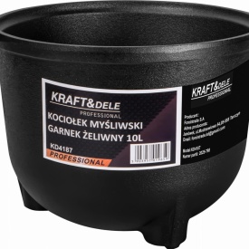 Ceaun din fontă 10L KraftDele KD4187, ceaun cu capac și picioare detașabile pentru gătit la foc deschis - Img 9