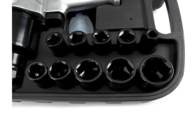 Cheie de impact pneumatică KraftDele KD1424 1/2 inch, 569 Nm, set 17 piese cu tubulare CrV și valiză - Img 5