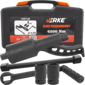 Cheie multiplicatoare de forță 6200 Nm MaxRom, raport 1:78, cu tubulare 32/33 mm și valiză pentru roți camion și utilaje - Img 2