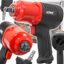 Cheie pneumatică de impact 1/2 inch 1100 Nm Verke, mecanism Twin Hammer, pentru vulcanizare și service auto