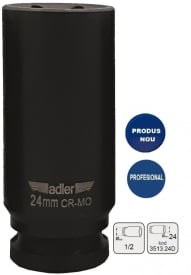 Cheie tubulara de IMPACT 1/2" ADLER AD-3513.24D 24mm varianta lunga – Kraft&Dele
