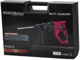 Ciocan rotopercutor KraftDele KD3213 SDS-Plus 2700W, revers și turație reglabilă pentru găurire și dăltuire - Img 2
