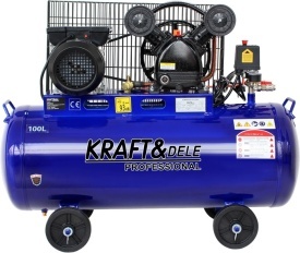 Compresor oleiat KraftDele 100L, 2 pistoane, 230V, 3.0 kW, 480 l/min, 8 bar, model KD4054 pentru atelier și aplicații pneumatice