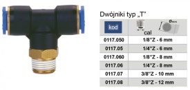 Conector PB (tip T cu filet) 8mm 1/8" MA0117.060 – Kraft&Dele