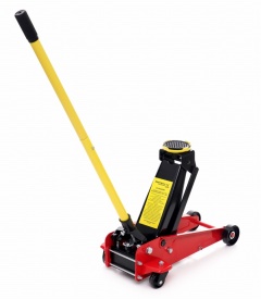 Cric hidraulic auto low profile 3,5T KraftDele KD387, ridicare 135-495 mm, cu pedală rapidă și roți de transport