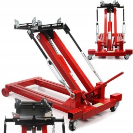 Cric hidraulic tip pardoseală pentru cutii de viteze 1000kg MAR-POL M80417 – profil scăzut, capacitate 1T, suport reglabil 95°