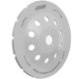 Disc diamantat cupă segmentat VERKE 180 mm pentru șlefuirea betonului, pietrei, cărămizii și suprafețelor dure - Img 3