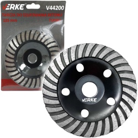 Disc diamantat tip cupă turbo VERKE 125 mm pentru șlefuirea betonului, pietrei, granitului și cărămizii - Img 2
