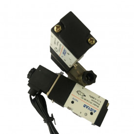 Electrovalva pneumatica 3 cai (o intrare si 2 iesiri) pentru control aer/lichide filet 1/8" NC (Normal-Inchis) 220v 3V110-06 CH160 - Img 6