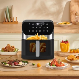 Friteuză cu aer cald fără ulei KraftDele KD4108, 6L, 2000W, display LED, 10 programe, temperatură reglabilă 80-200°C - Img 8