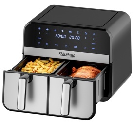 Friteuză cu aer cald fără ulei KraftDele KD4180, 9L, 2500W, 2 compartimente independente, panou tactil LCD - Img 10