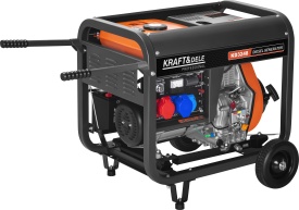 Generator de curent diesel trifazat KraftDele KD3248, 6 kW nominal / 7 kW maxim, 230V/400V, pornire electrică și manuală