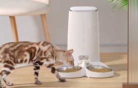 Hrănitoare automată pentru animale Rojeco 4L Versiunea cu buton (bol dublu) PTM-003 dual - Img 8