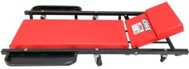 Leagăn auto de atelier cu tetieră și rafturi laterale, 102 x 60 x 10 cm, 6 roți pivotante, MaxRom V83252 - Img 9