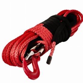 Lină sintetică pentru troliu electric KraftDele KD1319, 8 mm x 24 m, Dyneema, cu cârlig și ochet, sarcină 6800 kg - Img 2