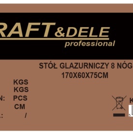 Masă glazurar KraftDele KD11980 pliabilă, 8 picioare, 170 x 60 x 75 cm, capacitate de încărcare 800 kg - Img 10