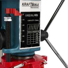 Mașină de găurit cu coloană KraftDele KD510, 1550W, 5 trepte de viteză, mandrină 13 mm, cu masă reglabilă și menghină - Img 9