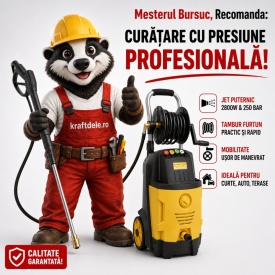 Mașină de spălat cu presiune electrică KraftDele KD435, 2800W, 250 bar, cu 5 duze și 2 recipiente detergent