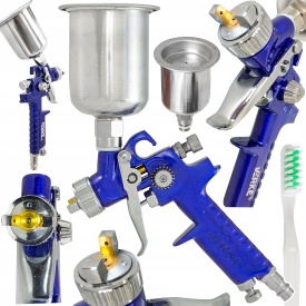 Pistol de vopsit pneumatic HVLP VERKE 0,8 mm, rezervor 125 ml, pentru retușuri și lucrări de finisaj precise