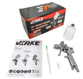 Pistol de vopsit pneumatic HVLP VERKE H-2000P, duză 1,0 mm, rezervor 125 ml, pentru finisaje și retușuri precise - Img 2