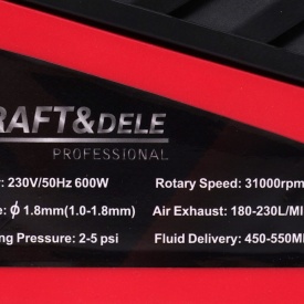 Pistol electric de vopsit KraftDele KD1654, 600W, rezervor 1000 ml, duză 1,8 mm, pentru vopsele, lacuri și grunduri - Img 8
