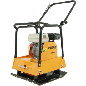 Placă compactoare unidirecțională VERKE C120HC, motor 6,5 CP, 98 kg, cu roți transport și talpă din cauciuc - Img 12