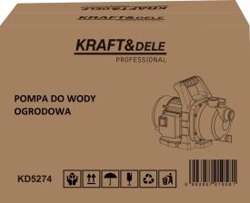 Pompă de grădină KraftDele KD5274 – 1500W, 3700 L/h, H 50m, Adâncime 12m, 1 inch, Ideală pentru Aspersoare și Irigații - Img 11