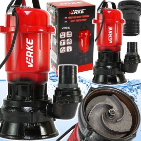 Pompă submersibilă pentru apă murdară VERKE WQD-750, 230V, 0,75 kW, 15000 l/h, cu turbină de mărunțire