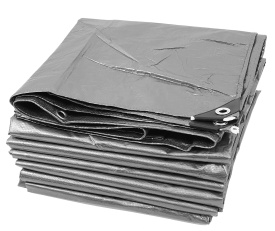 Prelată de protecție MaxRom 8 x 10 m, PE 120 g/mp, cu colțuri întărite și capse la 1 m pentru acoperire exterioară și interioară - Img 3