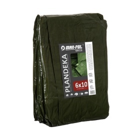 Prelată verde de acoperire Mar-Pol 6x10 m, 120 g/mp, cu capse metalice și colțuri întărite pentru protecție la exterior - Img 2