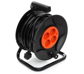 Prelungitor electric cu tambur KraftDele KD4017, 25 m, 4 prize cu împământare, cablu 3 x 2,5 mm² pentru grădină și atelier - Img 6